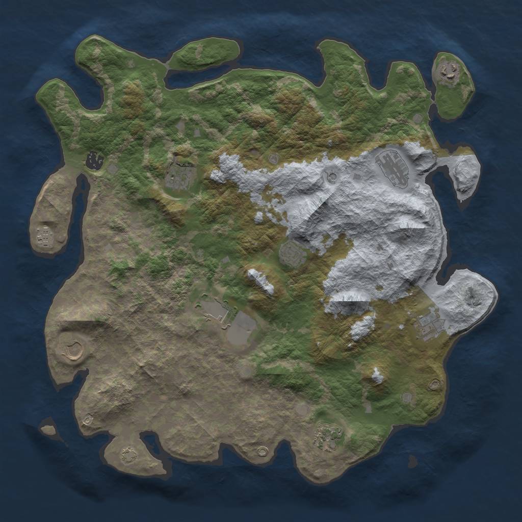 Rust Map: Barren, Size: 4300, Seed: 25677724, 14 Monuments