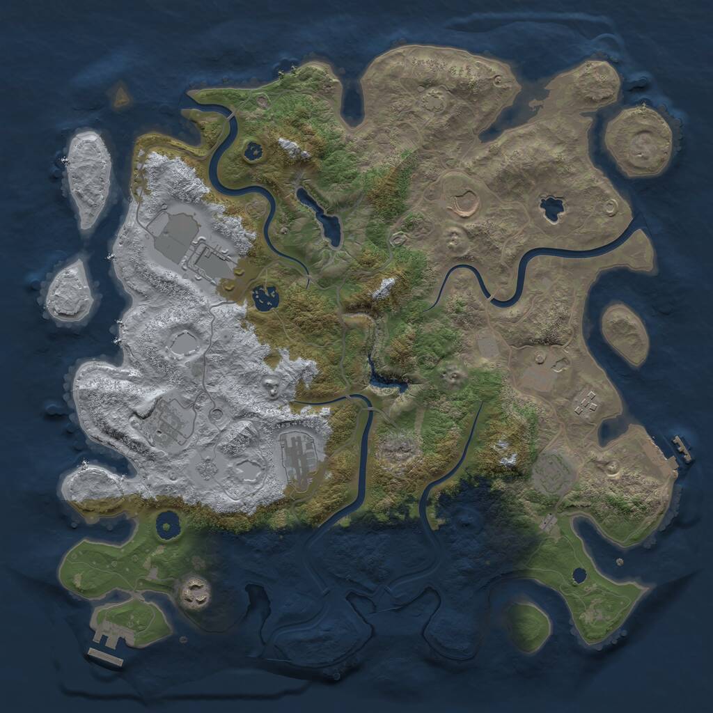 Rust Map: Procedural Map, Size: 4000, Seed: 61273, 15 Monuments