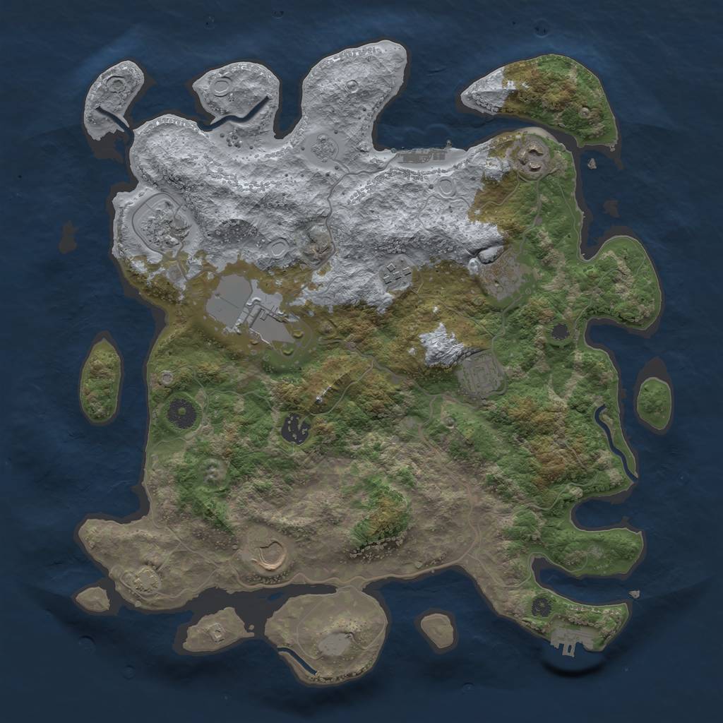 Rust Map: Procedural Map, Size: 3750, Seed: 70115194, 15 Monuments