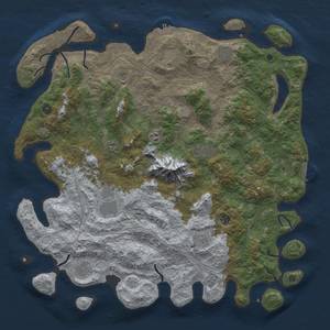 Thumbnail Rust Map: Procedural Map, Size: 5000, Seed: 543087253, 19 Monuments