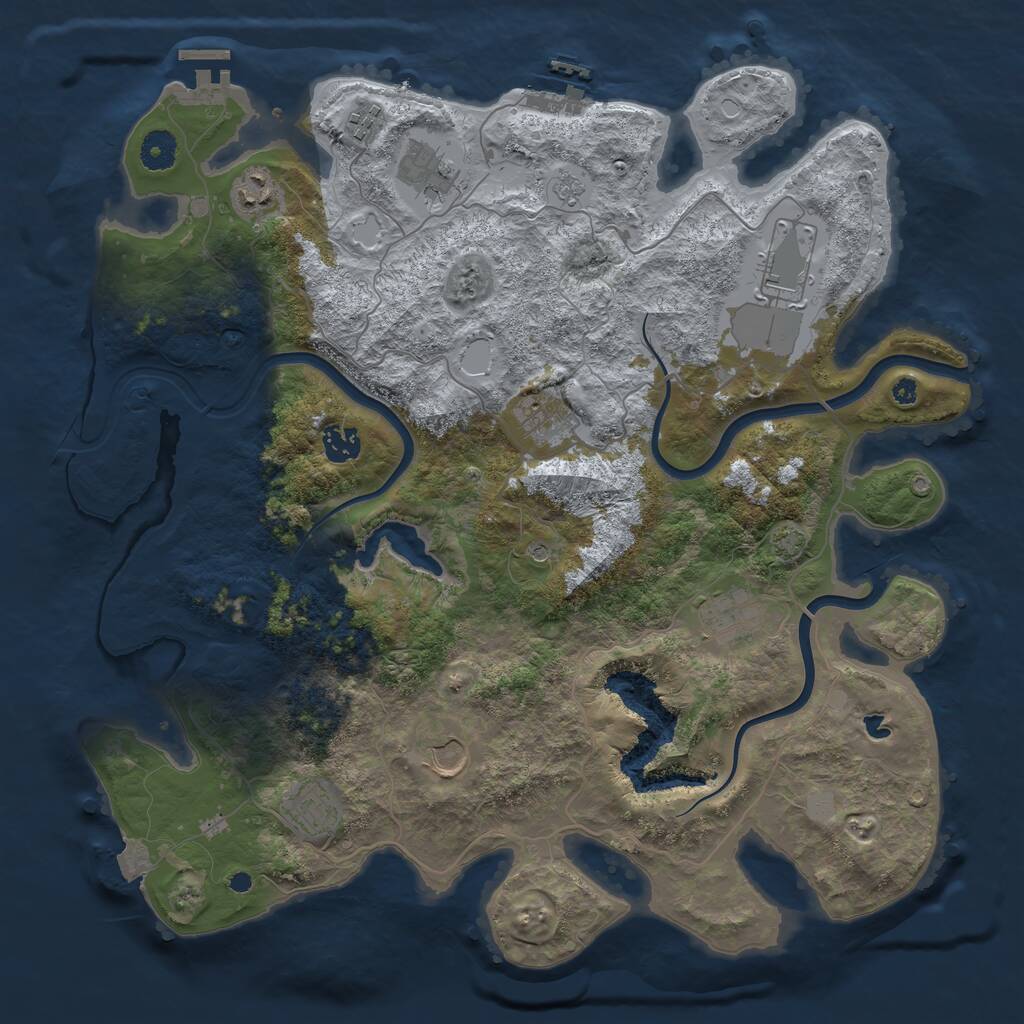 Rust Map: Procedural Map, Size: 4000, Seed: 21644347, 15 Monuments