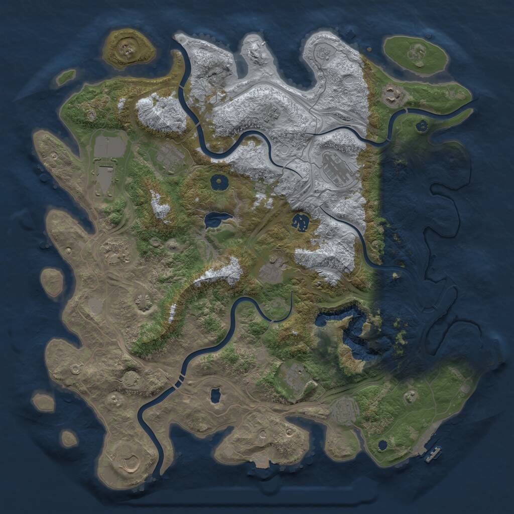 Rust Map: Procedural Map, Size: 4400, Seed: 2696188, 17 Monuments