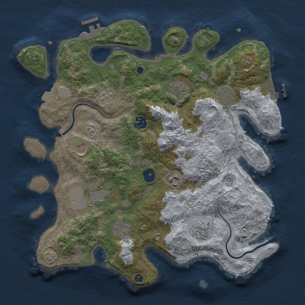 Rust Map: Procedural Map, Size: 3600, Seed: 68377505, 15 Monuments