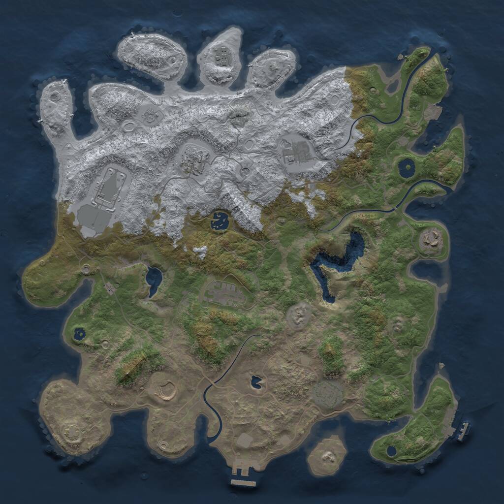 Rust Map: Procedural Map, Size: 4100, Seed: 9842141, 15 Monuments