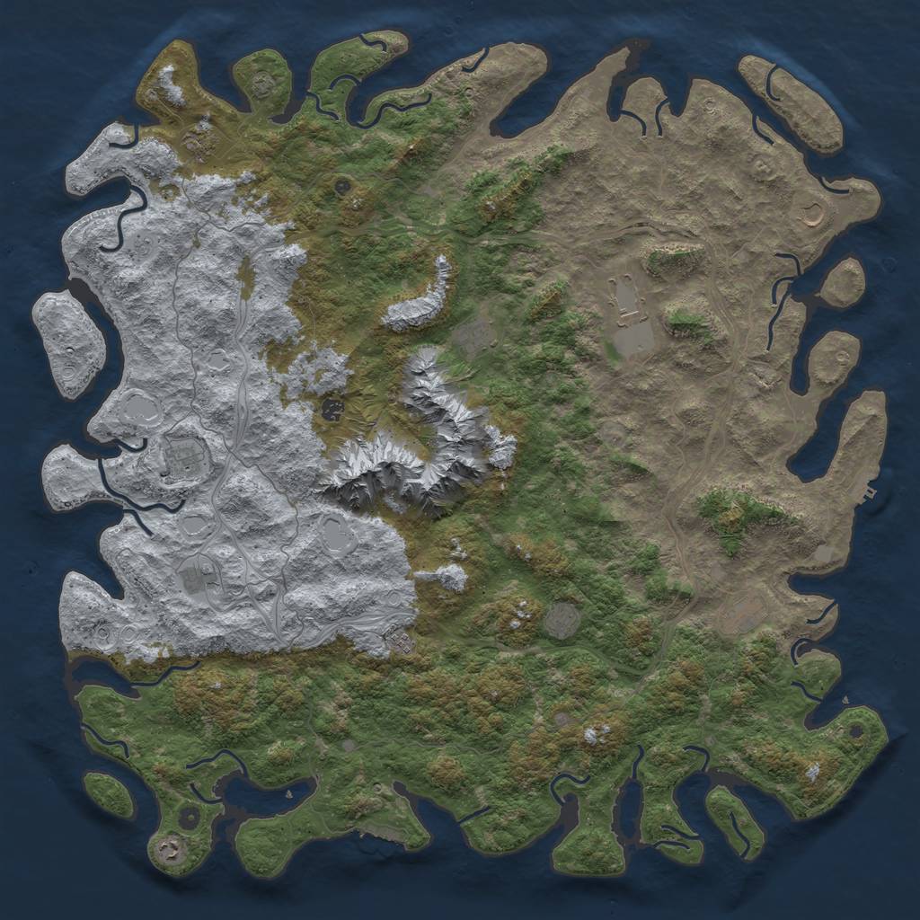Rust Map: Procedural Map, Size: 6000, Seed: 50745121, 19 Monuments
