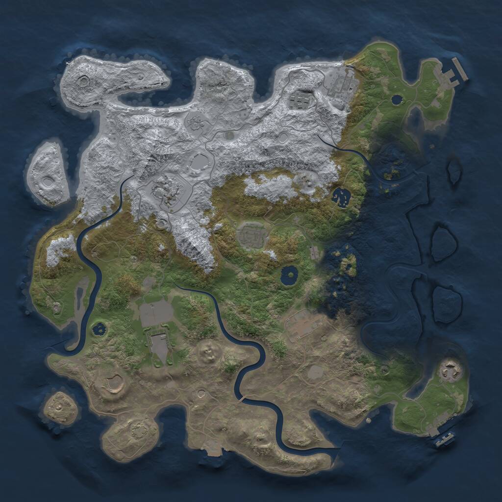 Rust Map: Procedural Map, Size: 3950, Seed: 98668359, 15 Monuments