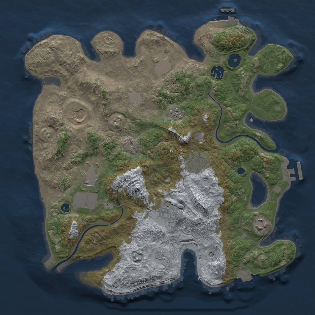 Rust Map: Procedural Map, Size: 3500, Seed: 1738370531, 14 Monuments