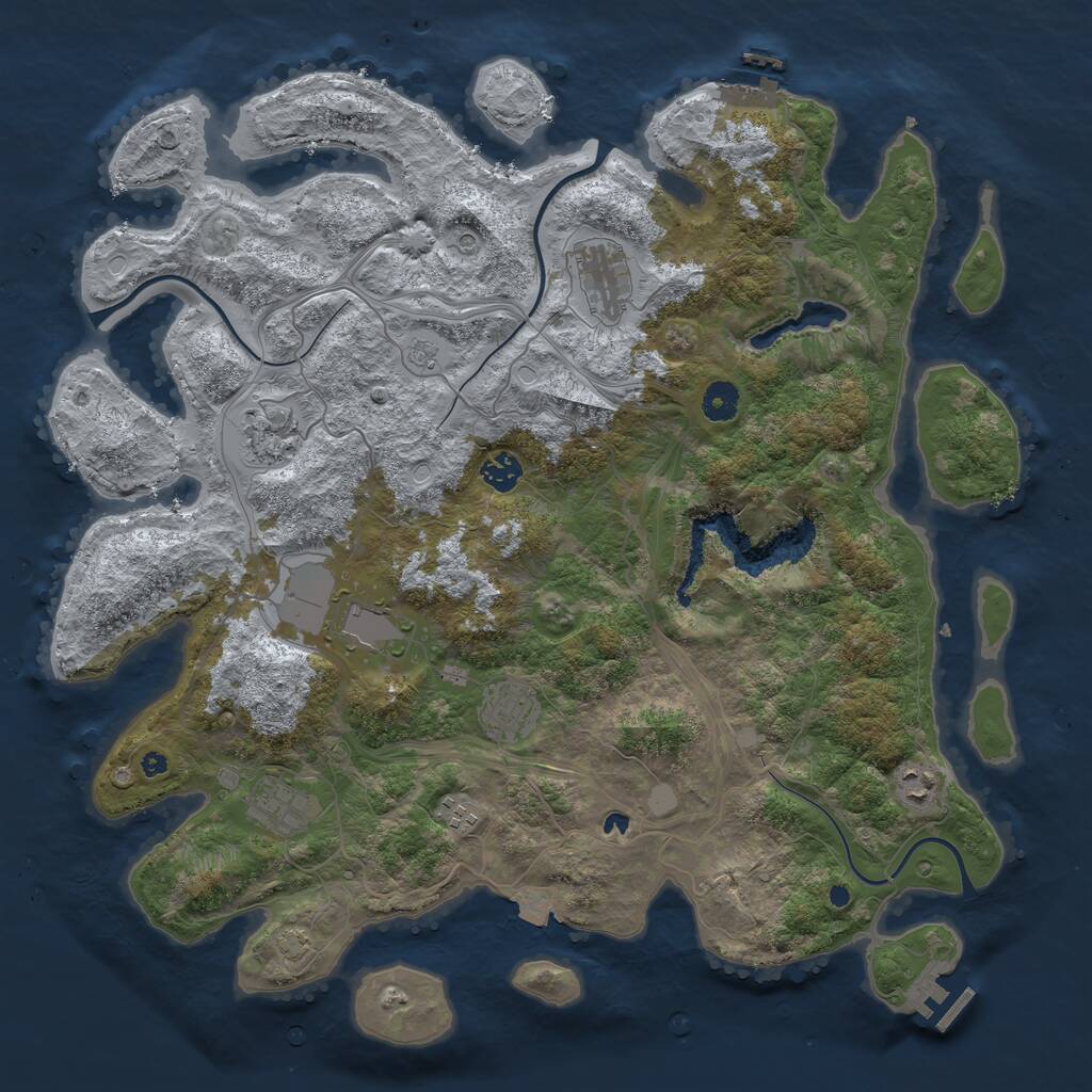 Rust Map: Procedural Map, Size: 4250, Seed: 68473157, 14 Monuments