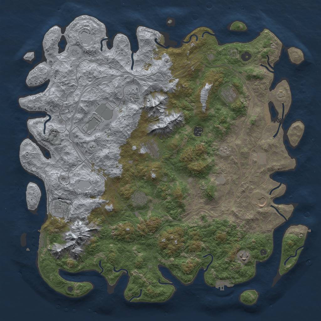 Rust Map: Procedural Map, Size: 5000, Seed: 1927432186, 19 Monuments