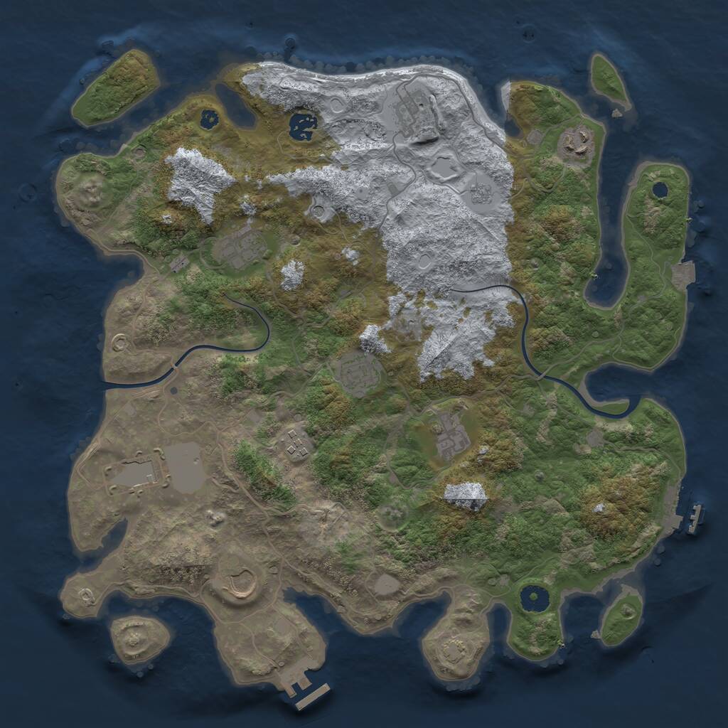 Rust Map: Procedural Map, Size: 3850, Seed: 94879709, 15 Monuments