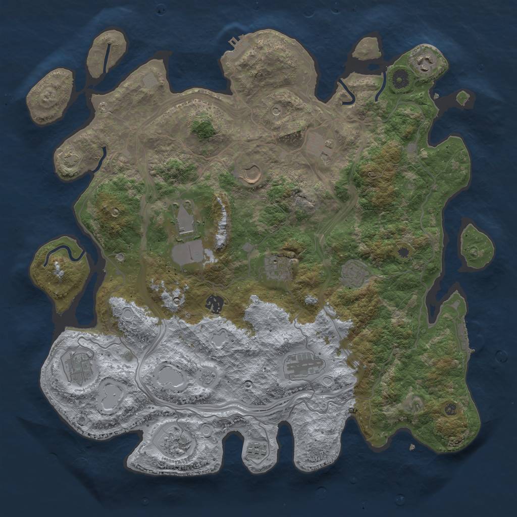 Rust Map: Procedural Map, Size: 4250, Seed: 1762998006, 19 Monuments