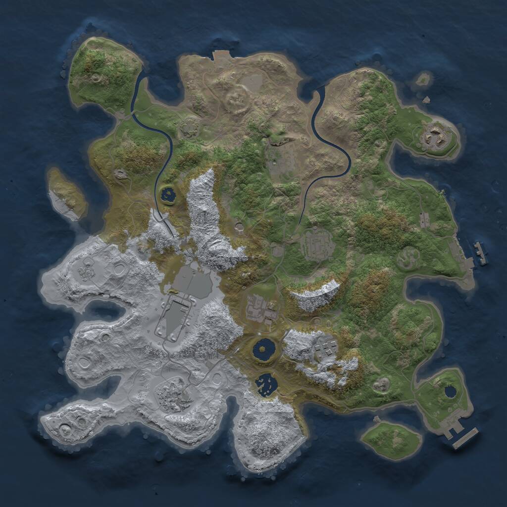 Rust Map: Procedural Map, Size: 3500, Seed: 1473282104, 14 Monuments