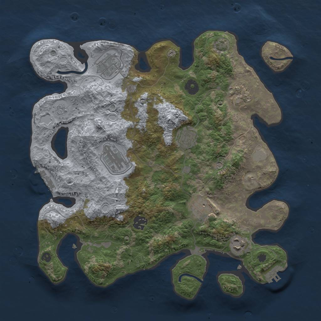 Rust Map: Procedural Map, Size: 3400, Seed: 66274448, 15 Monuments