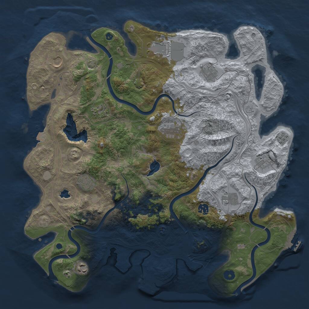 Rust Map: Procedural Map, Size: 4250, Seed: 1518498159, 17 Monuments