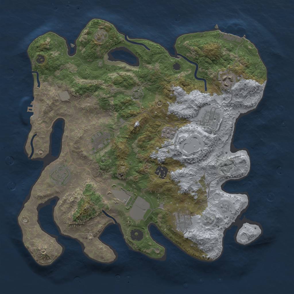 Rust Map: Procedural Map, Size: 3500, Seed: 1564482843, 15 Monuments