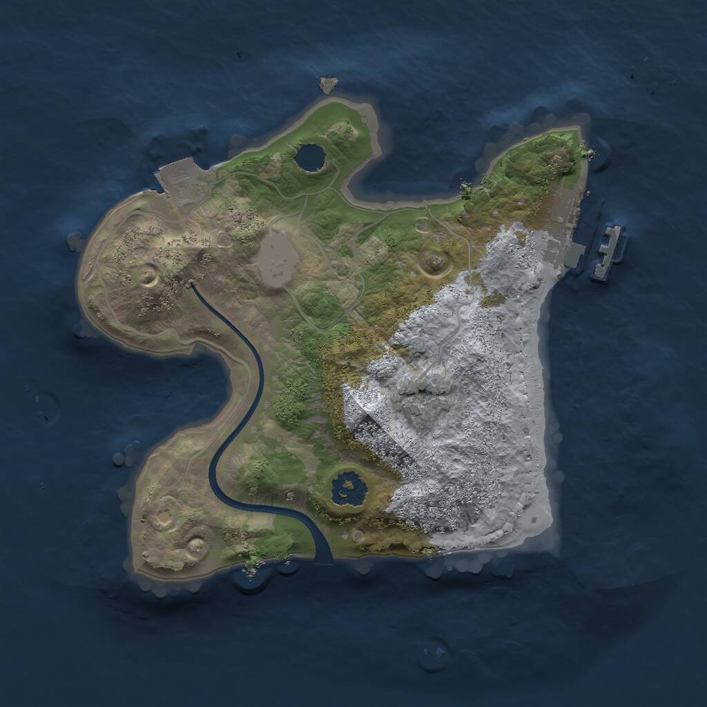 Rust Map: Procedural Map, Size: 2000, Seed: 59185, 2 Monuments