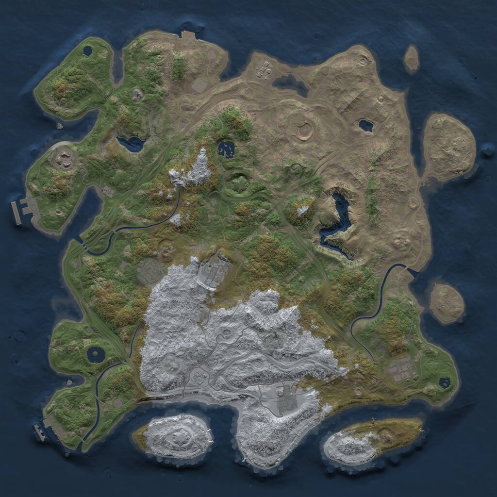Rust Map: Procedural Map, Size: 4250, Seed: 1004573652, 14 Monuments