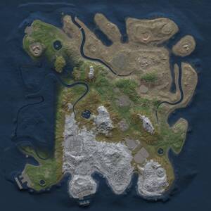 Thumbnail Rust Map: Procedural Map, Size: 3500, Seed: 1965773414, 14 Monuments