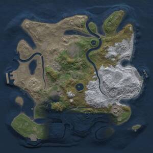 Thumbnail Rust Map: Procedural Map, Size: 3000, Seed: 37399531, 11 Monuments