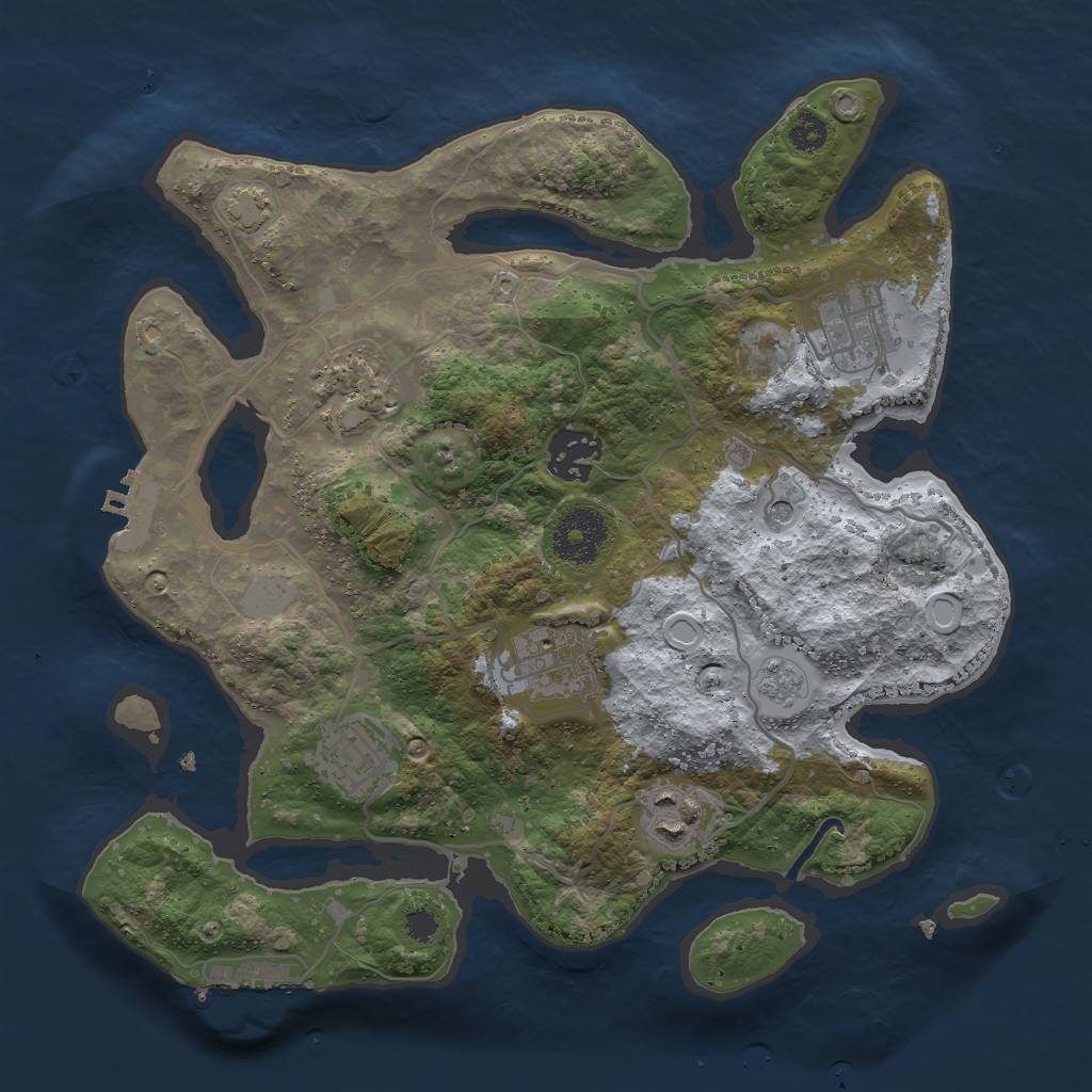 Rust Map: Procedural Map, Size: 3000, Seed: 37399531, 14 Monuments