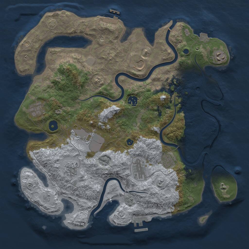 Rust Map: Procedural Map, Size: 3750, Seed: 569917963, 15 Monuments