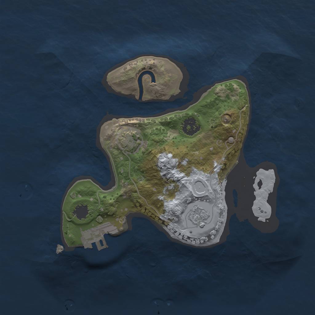 Rust Map: Procedural Map, Size: 1850, Seed: 709559360, 6 Monuments