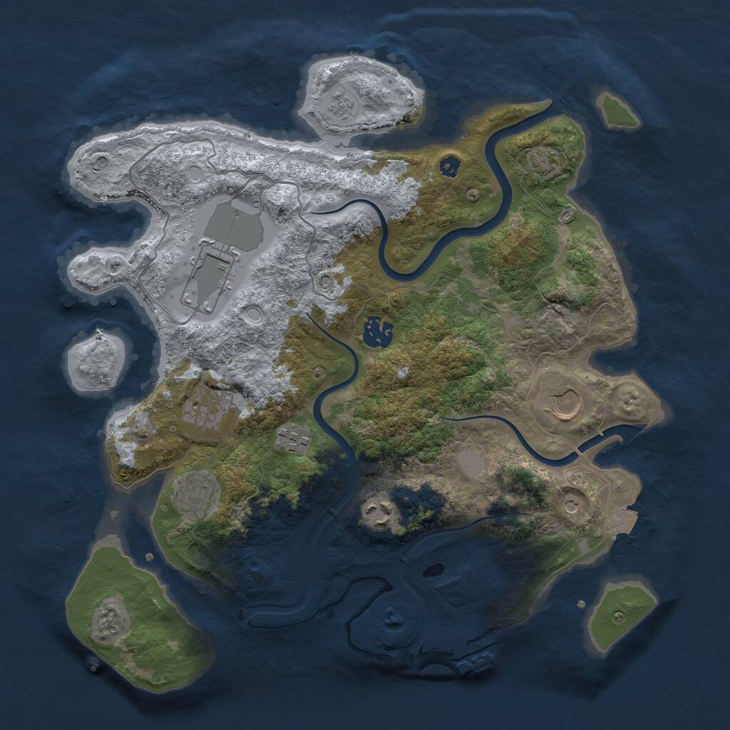 Rust Map: Procedural Map, Size: 3500, Seed: 607368133, 12 Monuments