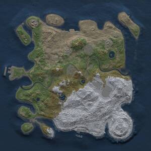 Thumbnail Rust Map: Procedural Map, Size: 3500, Seed: 39373453, 12 Monuments