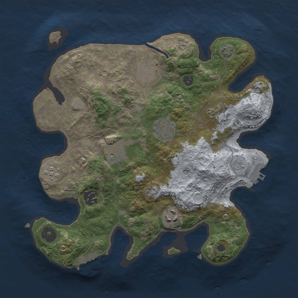 Rust Map: Procedural Map, Size: 3000, Seed: 12650, 15 Monuments