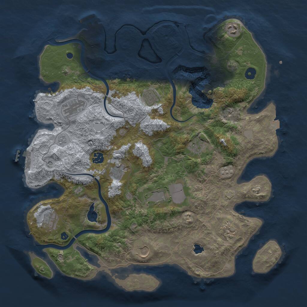 Rust Map: Procedural Map, Size: 4000, Seed: 89929702, 17 Monuments