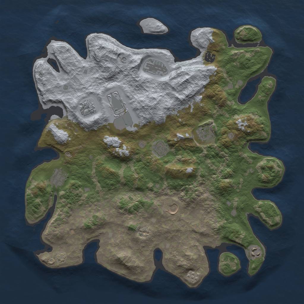 Rust Map: Barren, Size: 4250, Seed: 42784570, 14 Monuments