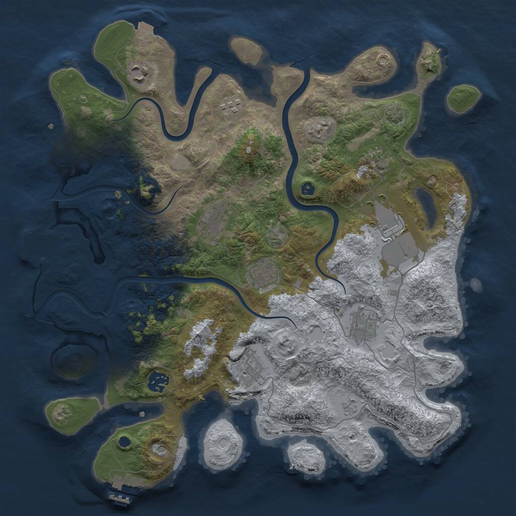 Rust Map: Procedural Map, Size: 3750, Seed: 9847724, 15 Monuments