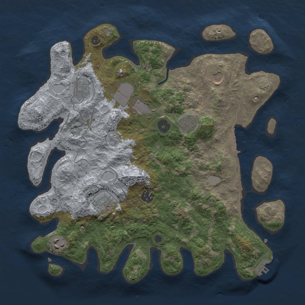 Rust Map: Procedural Map, Size: 3600, Seed: 35400219, 15 Monuments