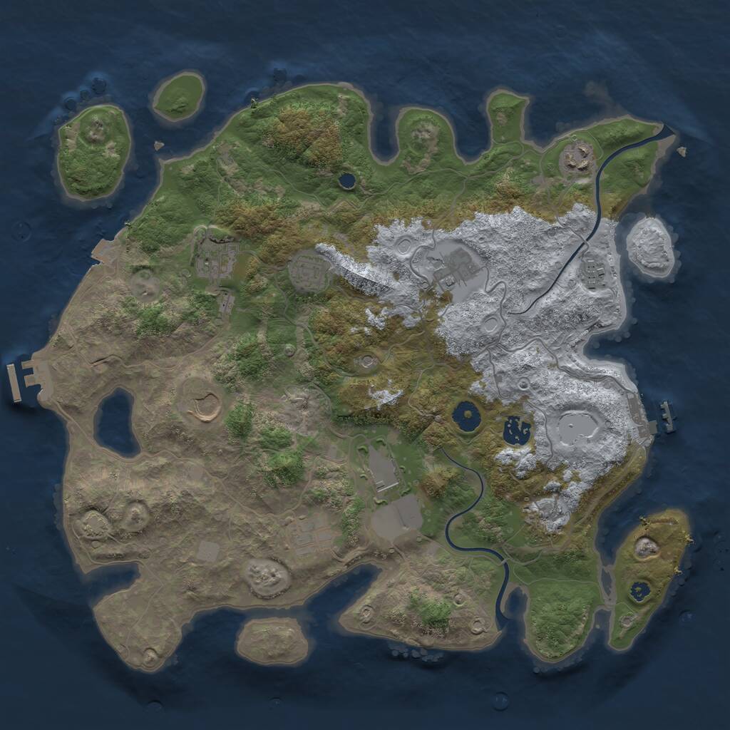 Rust Map: Procedural Map, Size: 3850, Seed: 89710478, 15 Monuments