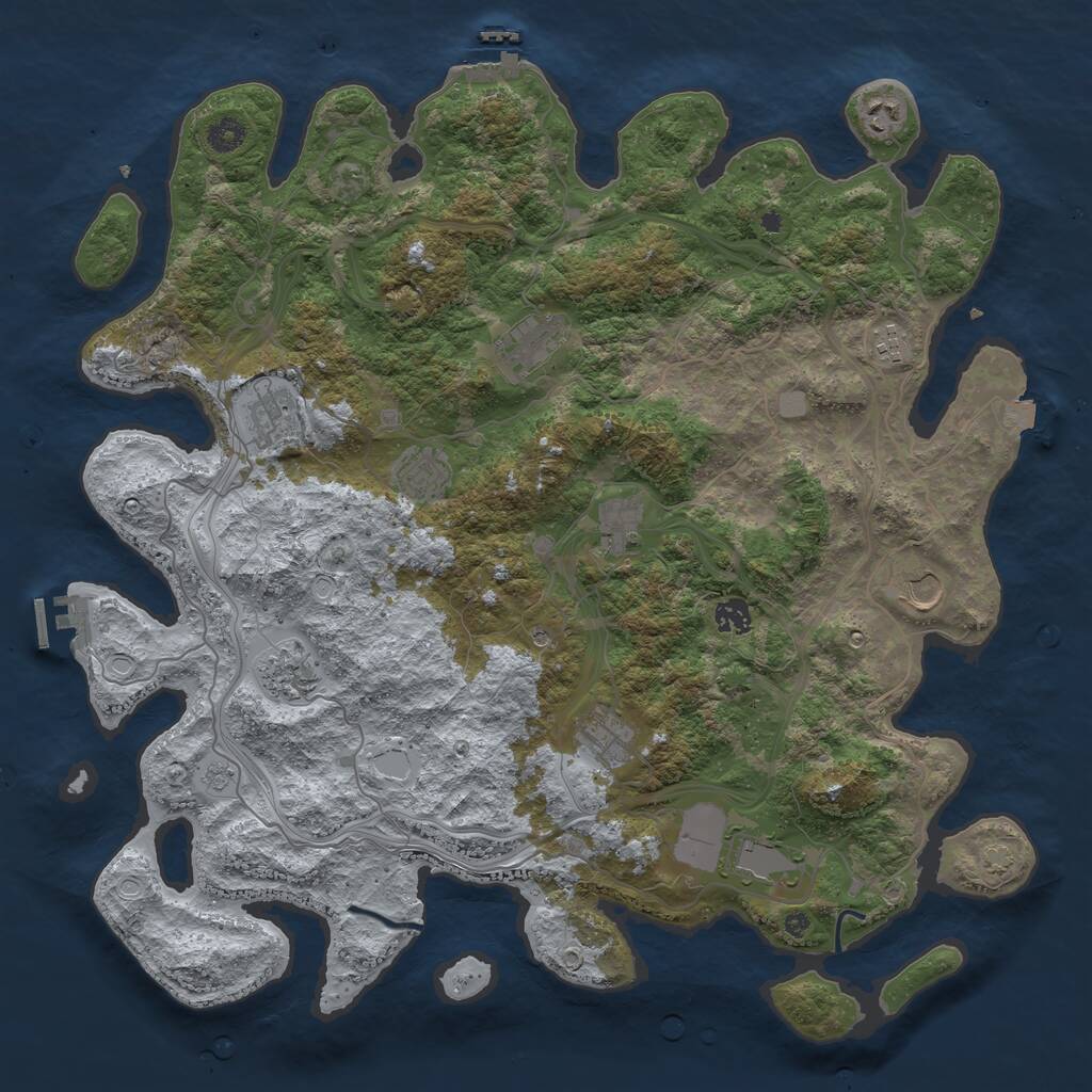 Rust Map: Procedural Map, Size: 4400, Seed: 40587523, 17 Monuments
