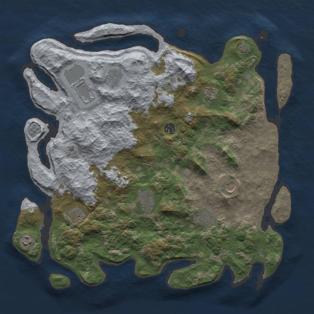 Rust Map: Barren, Size: 4250, Seed: 76594508, 14 Monuments