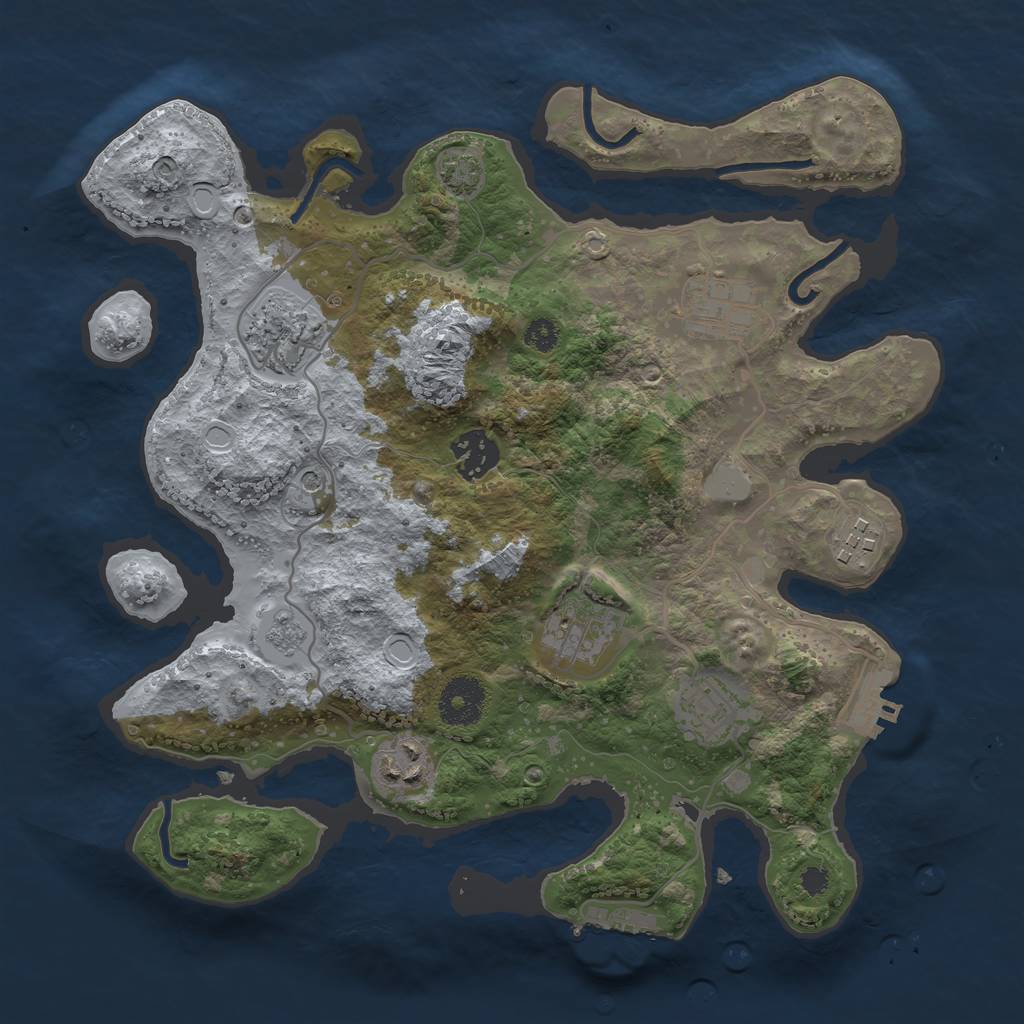 Rust Map: Procedural Map, Size: 3200, Seed: 12345678, 15 Monuments