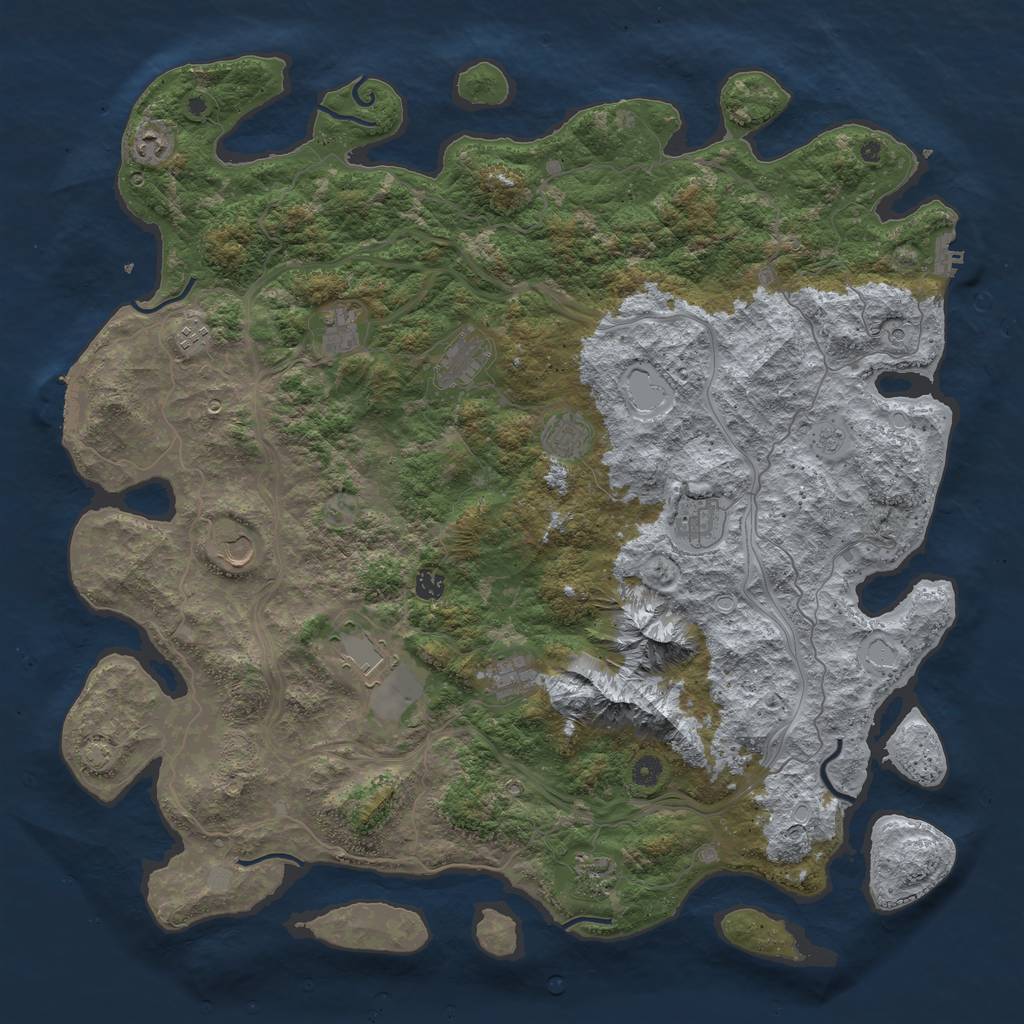 Rust Map: Procedural Map, Size: 5000, Seed: 125484, 19 Monuments