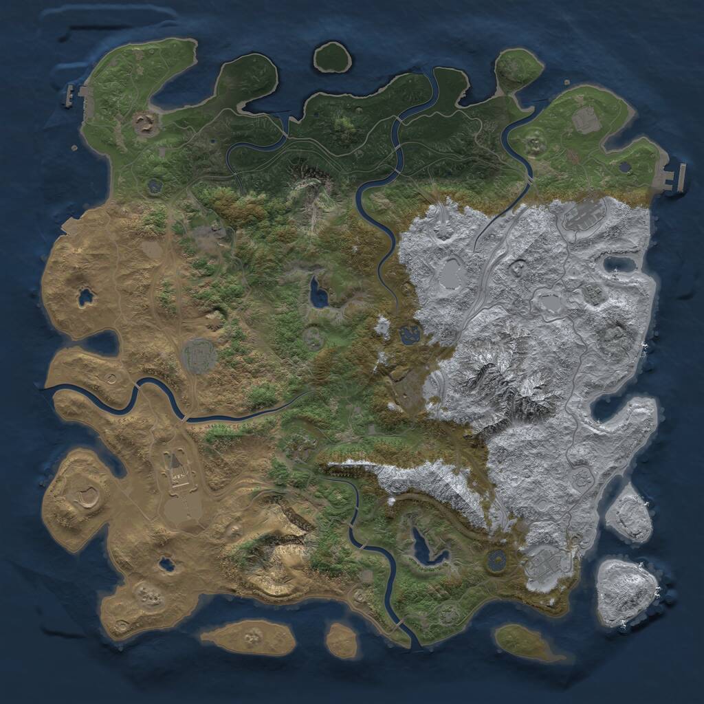 Rust Map: Procedural Map, Size: 5000, Seed: 125484, 19 Monuments