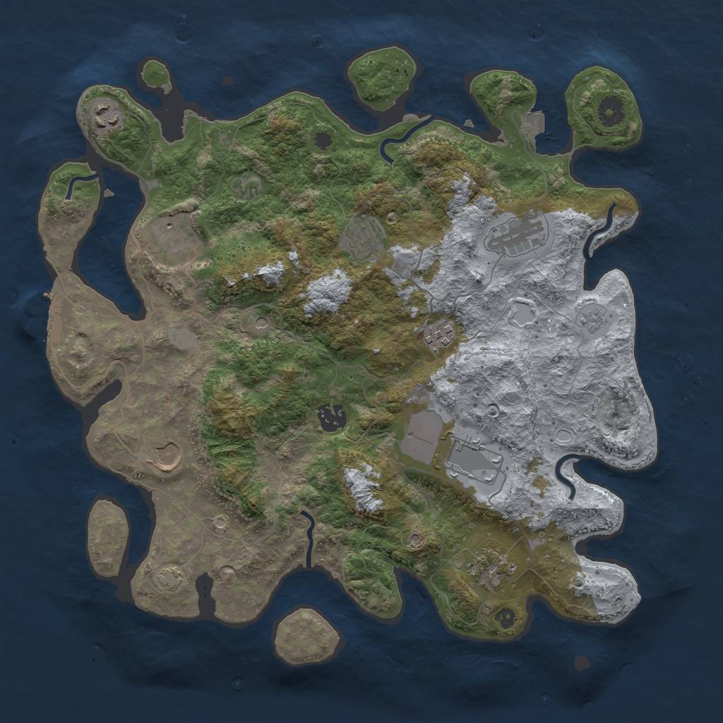 Rust Map: Procedural Map, Size: 3750, Seed: 92035972, 16 Monuments