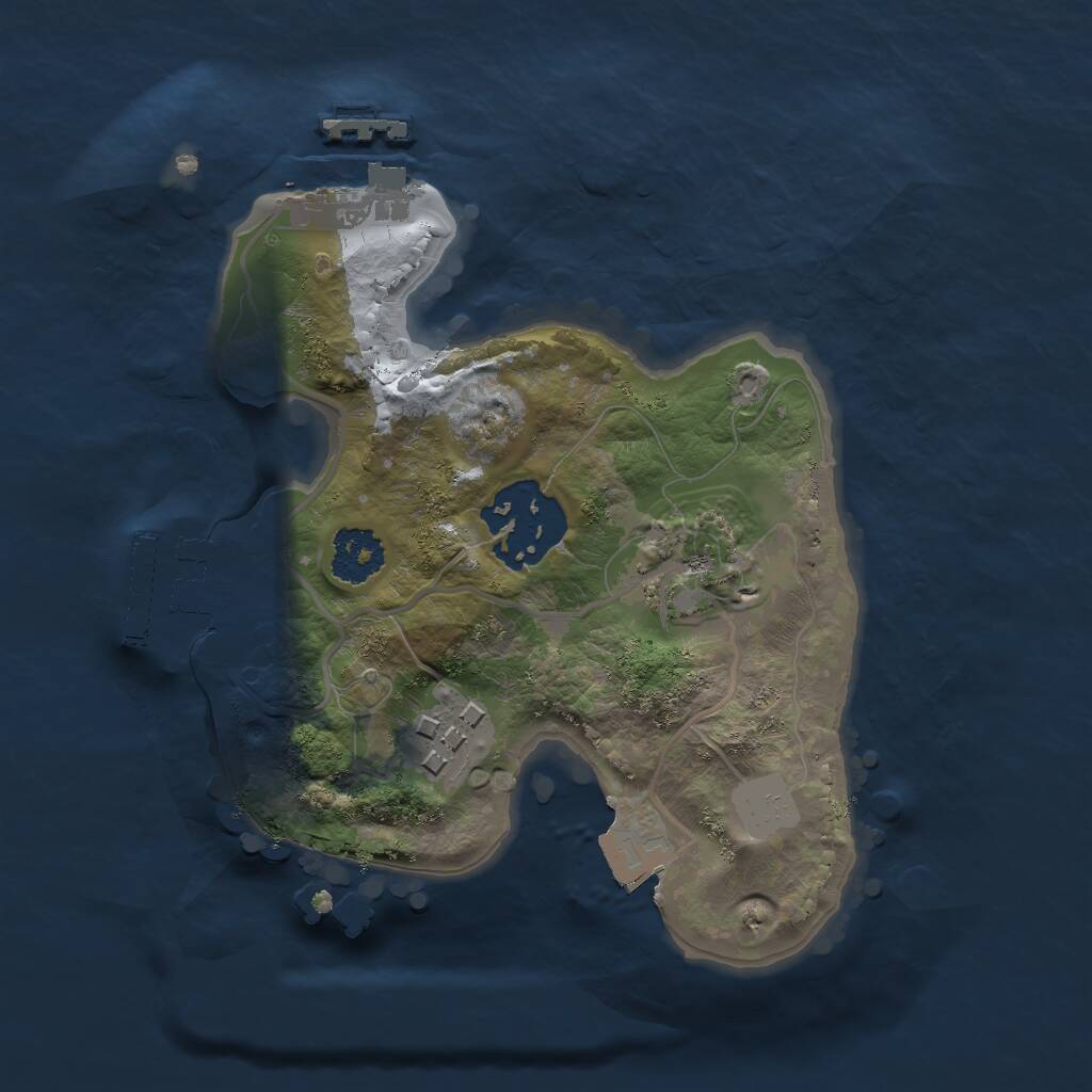 Rust Map: Procedural Map, Size: 2000, Seed: 962648585, 6 Monuments
