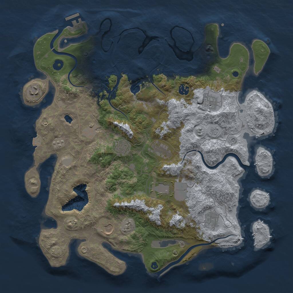 Rust Map: Procedural Map, Size: 4100, Seed: 18619677, 15 Monuments