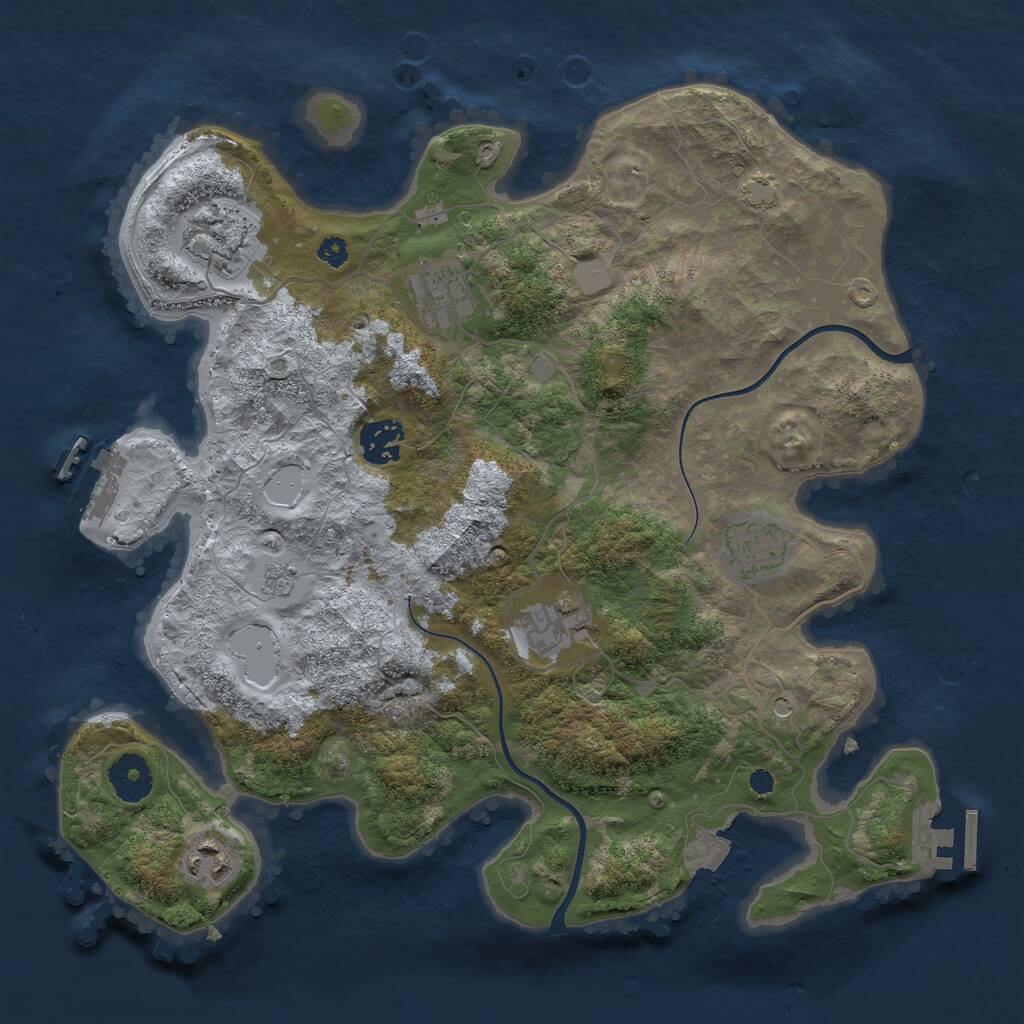Rust Map: Procedural Map, Size: 3400, Seed: 66740606, 12 Monuments