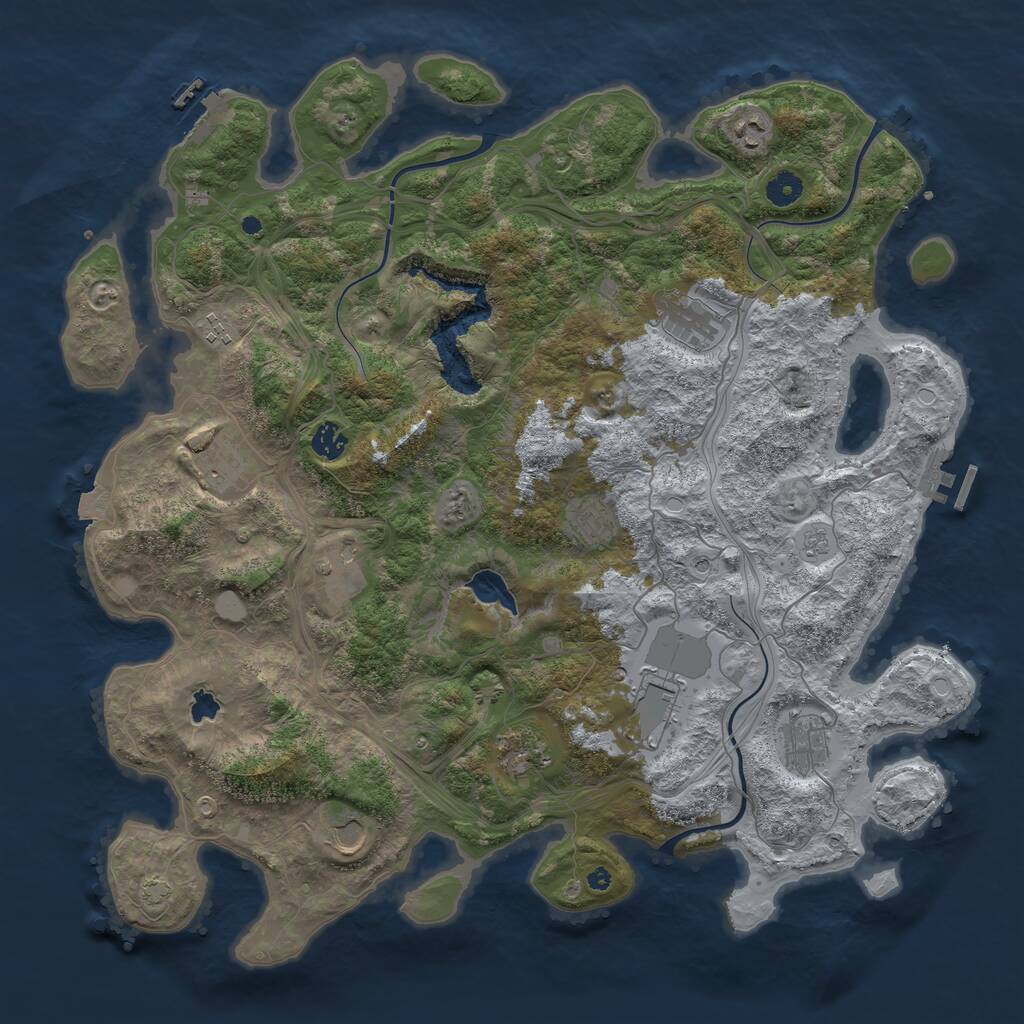 Rust Map: Procedural Map, Size: 4400, Seed: 7590396, 17 Monuments