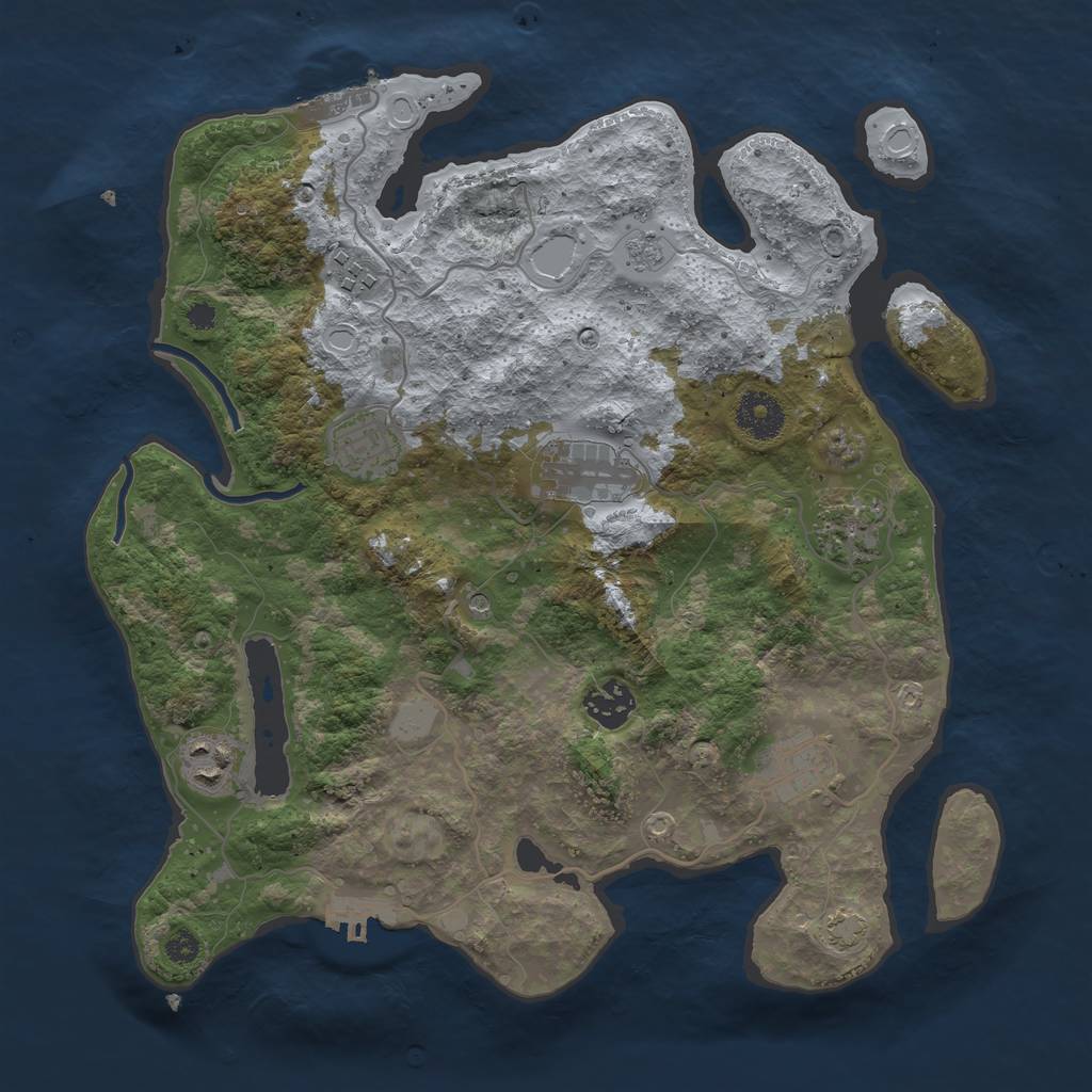 Rust Map: Procedural Map, Size: 3400, Seed: 36410227, 15 Monuments