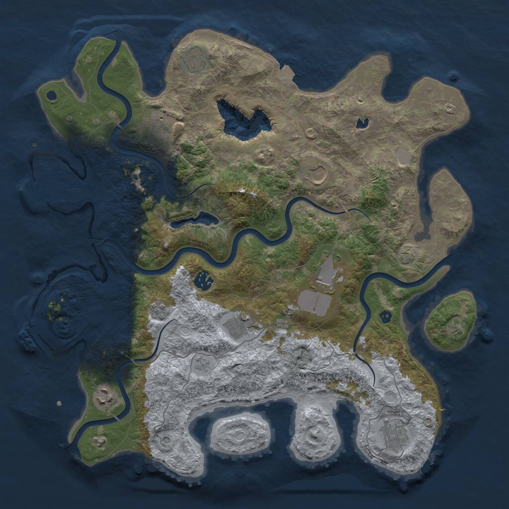 Rust Map: Procedural Map, Size: 4100, Seed: 72183958, 15 Monuments