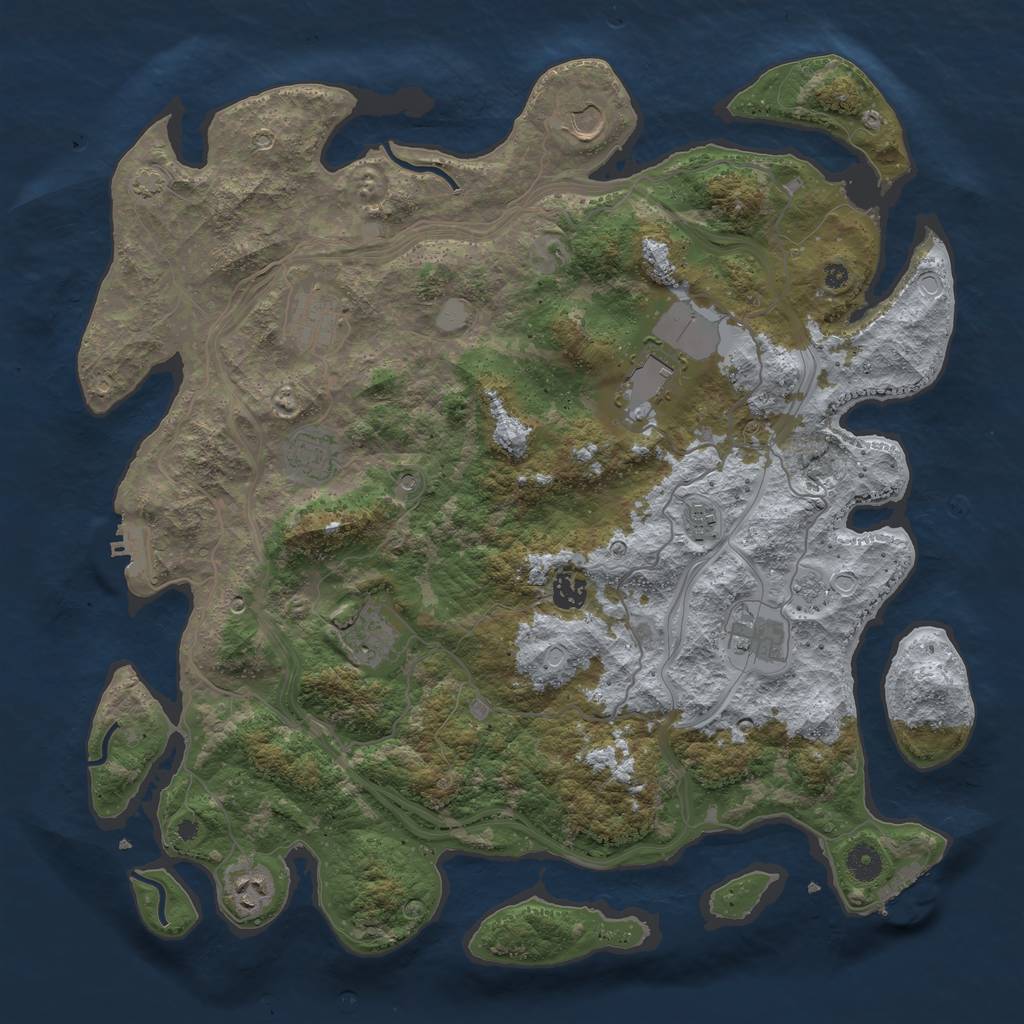 Rust Map: Procedural Map, Size: 4250, Seed: 77671803, 17 Monuments
