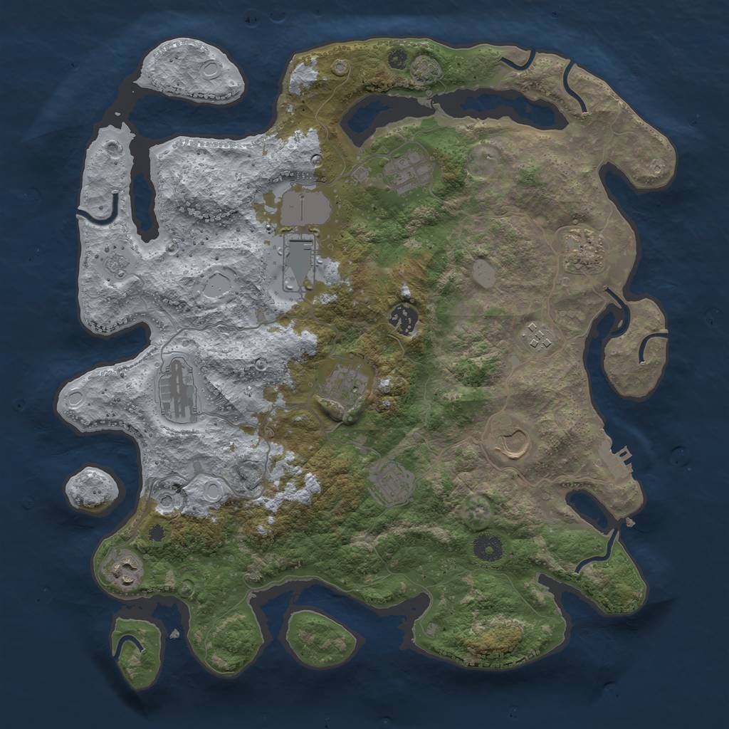 Rust Map: Procedural Map, Size: 3800, Seed: 14938716, 17 Monuments