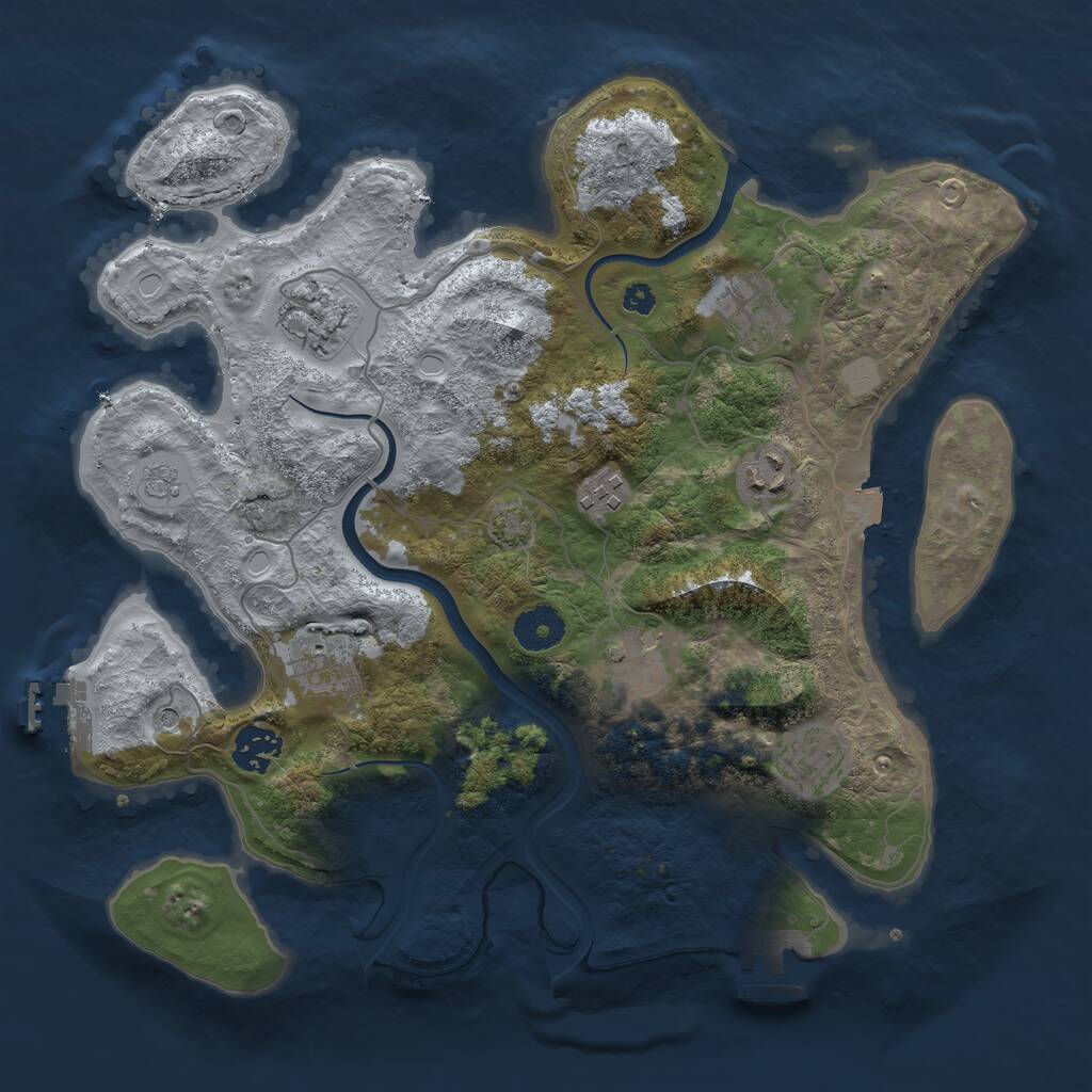 Rust Map: Procedural Map, Size: 3450, Seed: 10785952, 14 Monuments