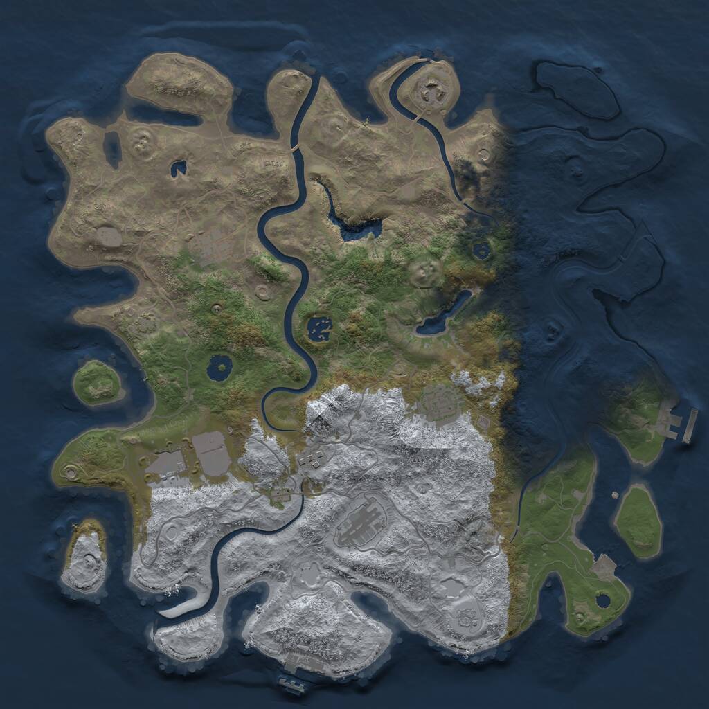 Rust Map: Procedural Map, Size: 4100, Seed: 38488189, 13 Monuments